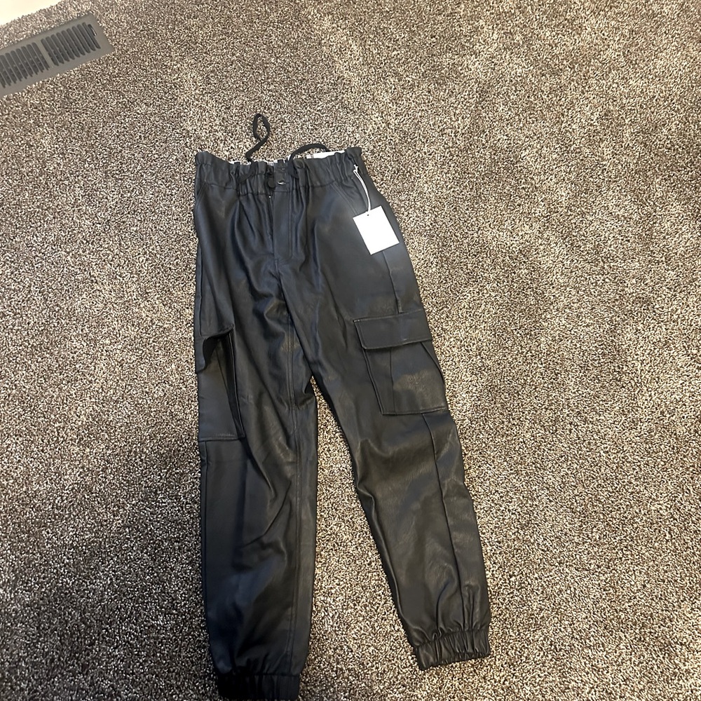 Brand New black leather Kancan joggers